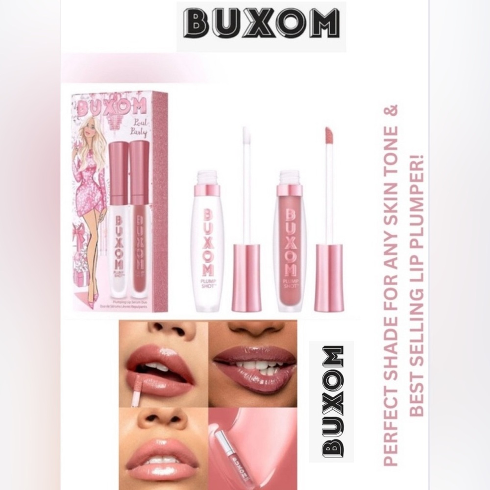 NIB! BUXOM TRIO LIP PLUMPERS, 2 MOST POPULAR COLORS IN ONE! FREE BOXUM MASCARA…
